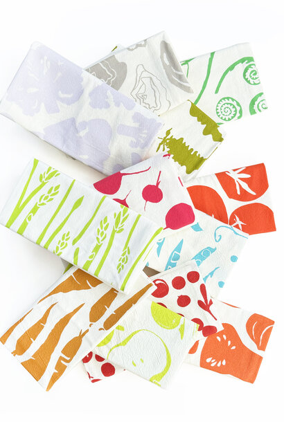 Cricicis Design Rhode Island Harvest Tea Towels WHOLE SET of 12