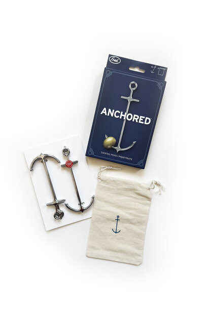Fred & Friends Anchor Anchored Cocktail Picks Stainless set of 6