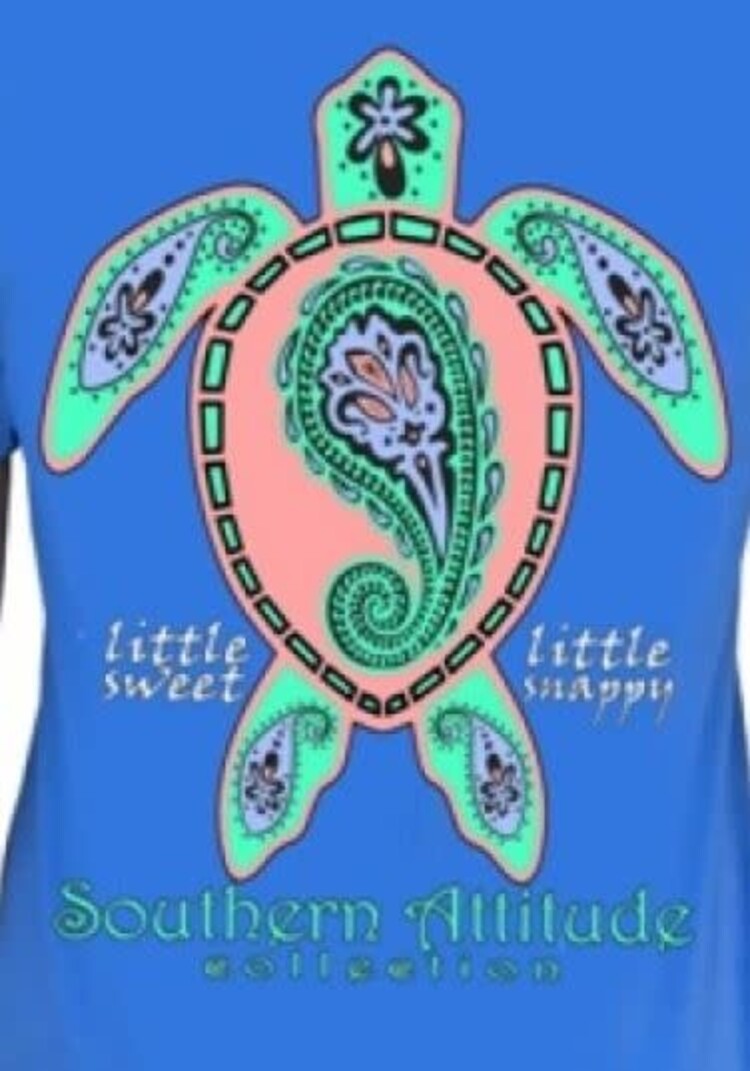 SOUTHERN ATTITUDE SA T-Shirt Turtle Paisley Carolina Blue S228