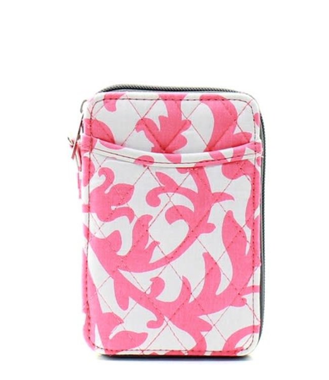 Damask Themed NGIL Quilted Wristlet Wallet
