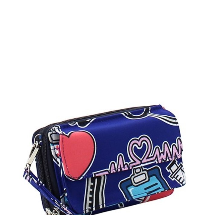 Crossbody Wallet Nile Florals DPG 942D Navy - Accessories on the