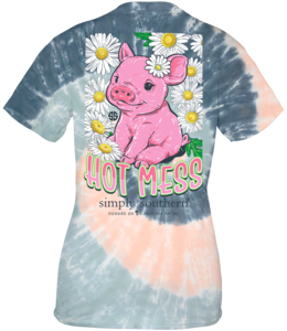 SIMPLY SOUTHERN T-shirt Simply Southern Hot Mess Pastel