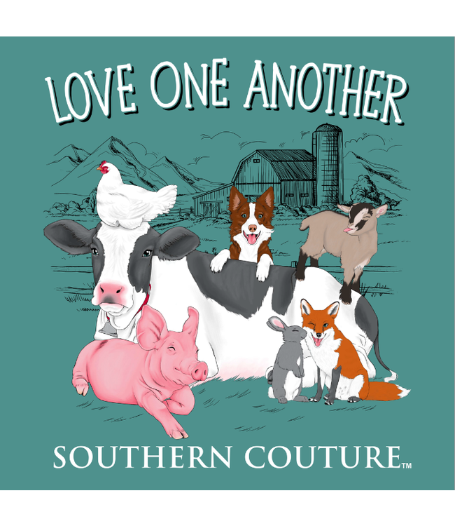 Southern Couture T-shirt SC Comfort Love One Another Seafoam
