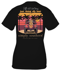 SIMPLY SOUTHERN Shirt Youth Jeep Mess Black Short Sleeve