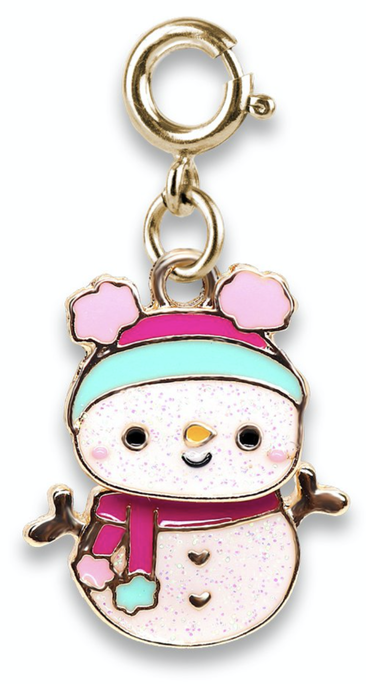 Charm It Swivel Gold Glitter Snowman Charm CICC 1389