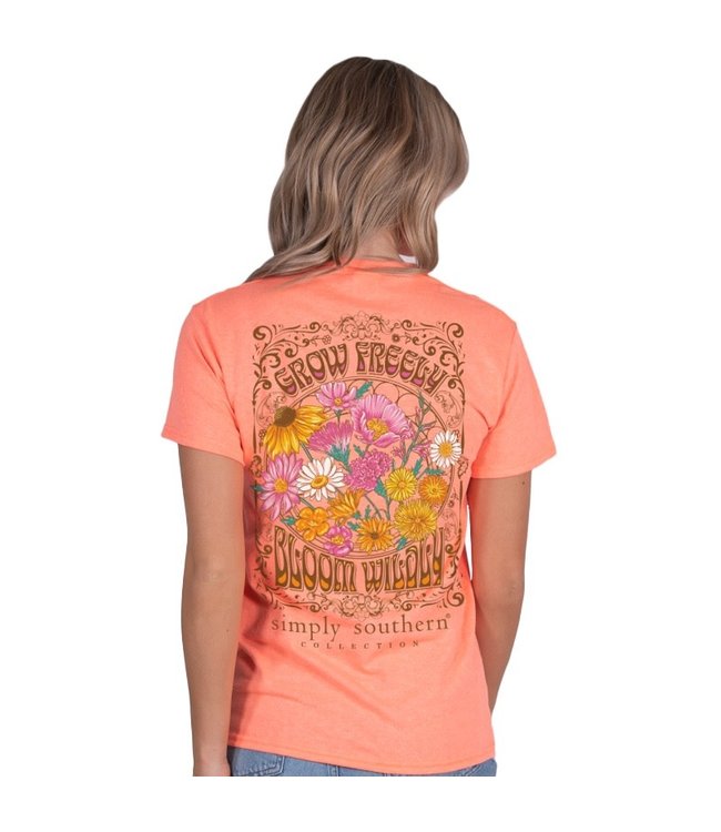 SIMPLY SOUTHERN T-Shirt SS Grow Coral Heather