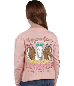 SIMPLY SOUTHERN T-Shirt SS YOUTH Horses Ls Reef