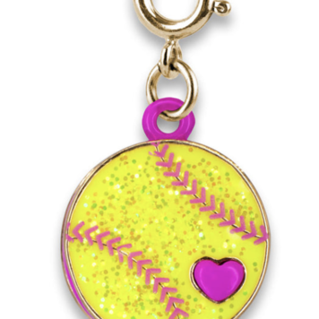 Charm It Charm It! Gold Glitter Softball Charm CICC 1469