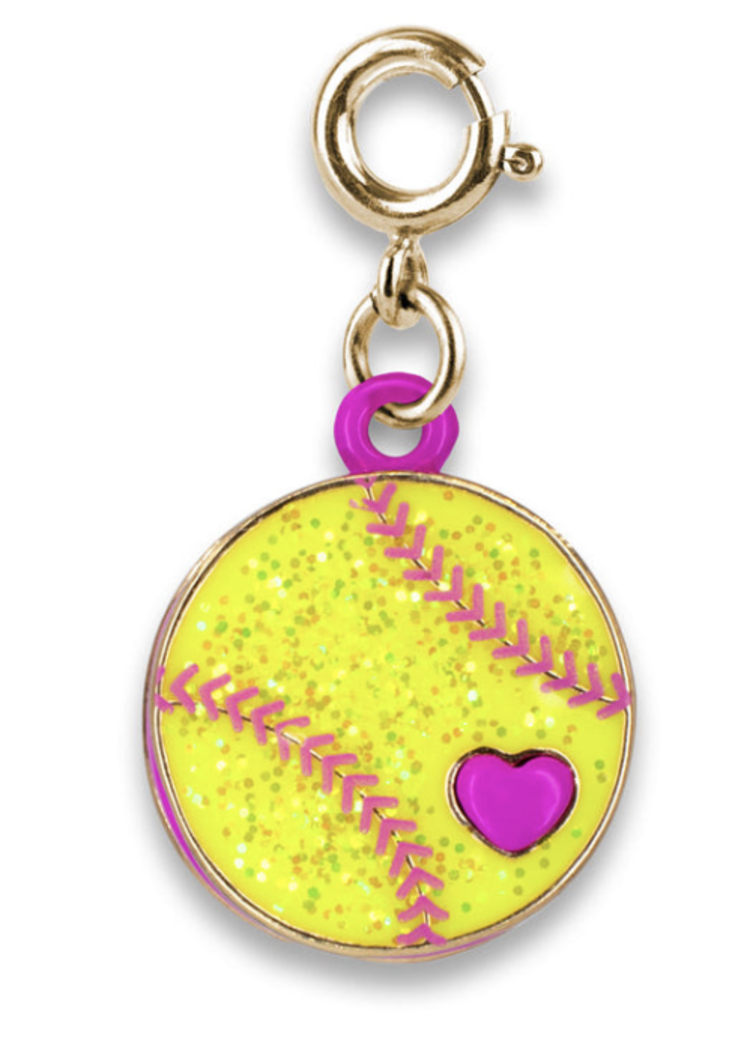 Charm It Charm It! Gold Glitter Softball Charm CICC 1469