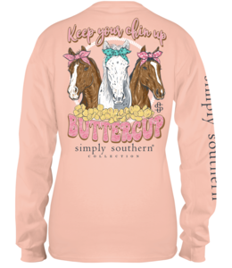SIMPLY SOUTHERN T-Shirt SS Horses Ls Reef