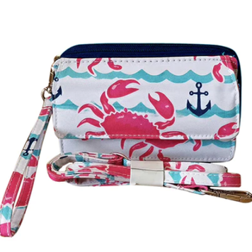 NGIL Wallet Crossbody Crabs and Anchors CPK 942D Navy