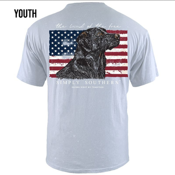 SIMPLY SOUTHERN T-Shirt SS YOUTH Men Soft USA Flag Mist