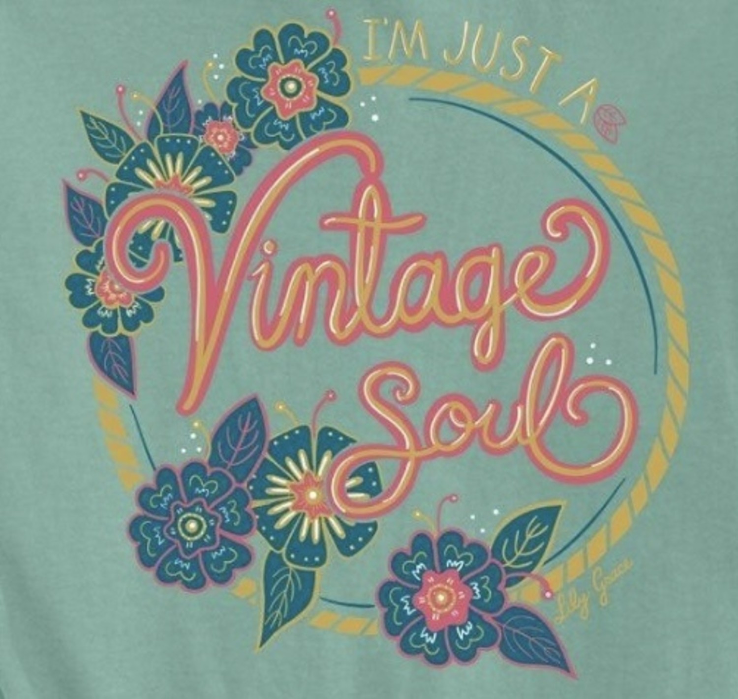 T-shirt Vintage Soul Lily Grace Pocket Tee Green - Accessories on