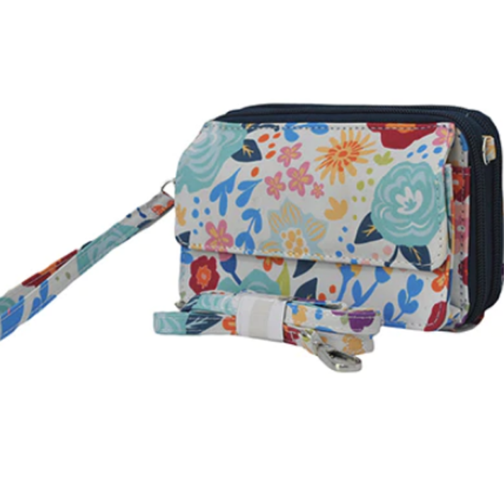 Crossbody Wallet Nile Florals DPG 942D Navy - Accessories on the