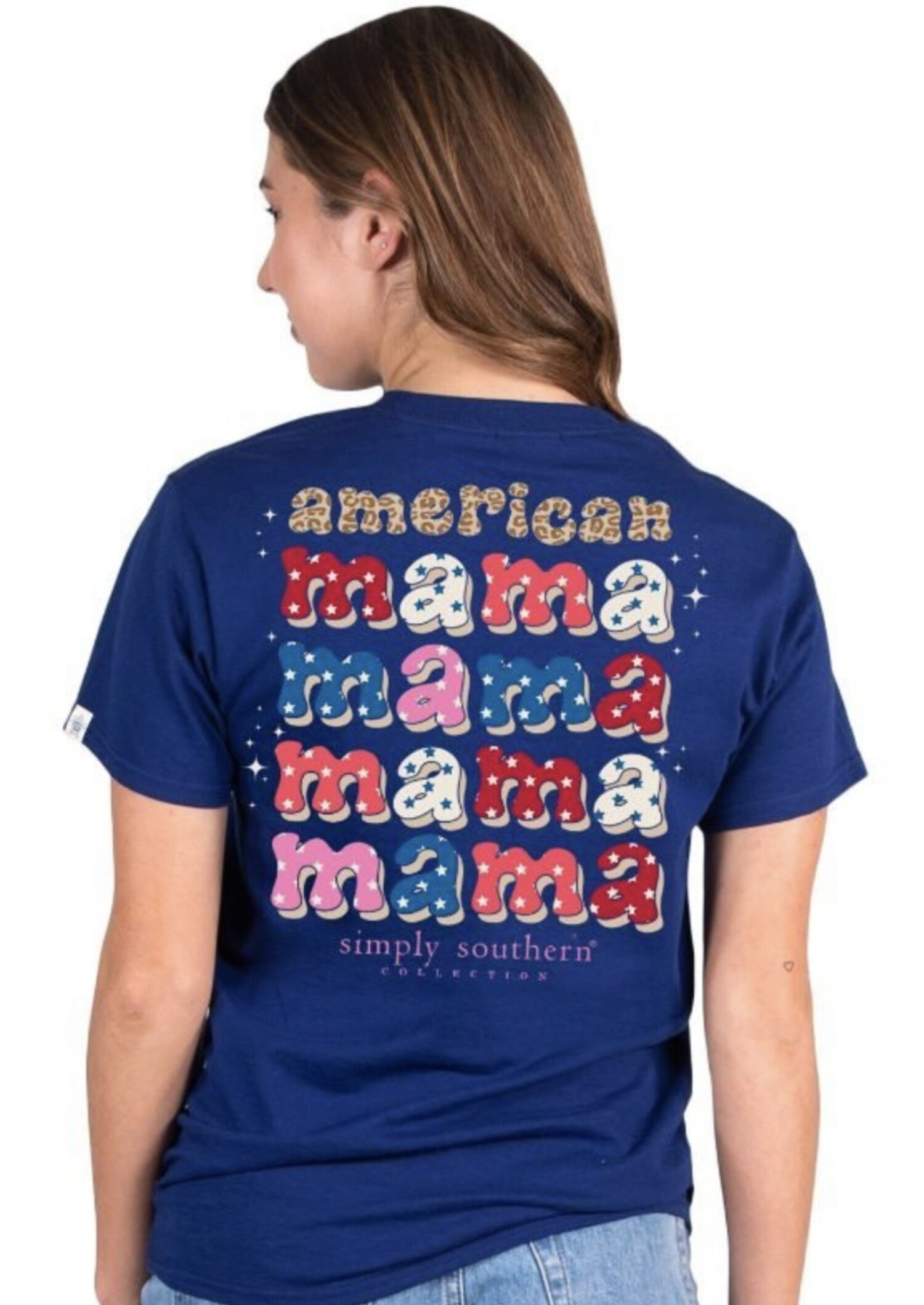 SIMPLY SOUTHERN T-Shirt SS American Mama Midnight Navy