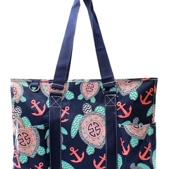 open utility tote, turtle bag, blue crab