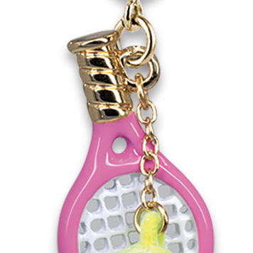 Charm It Charm It! Gold Glitter Tennis Racquet Charm CICC 1488
