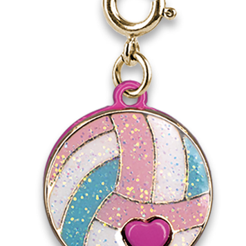 Charm It Charm It! Gold Glitter Volleyball Charm CICC 1487