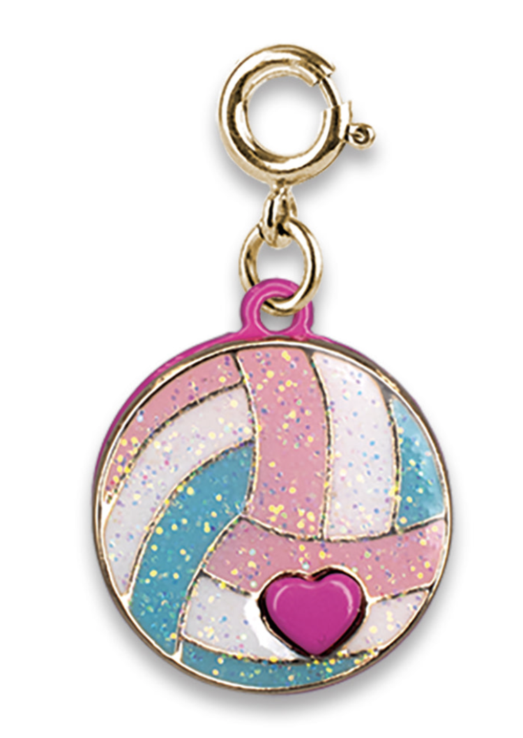 Charm It Charm It! Gold Glitter Volleyball Charm CICC 1487