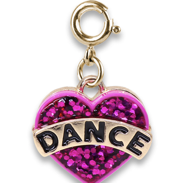 Charm It Charm Gold Glitter Dance Heart  CICC1388