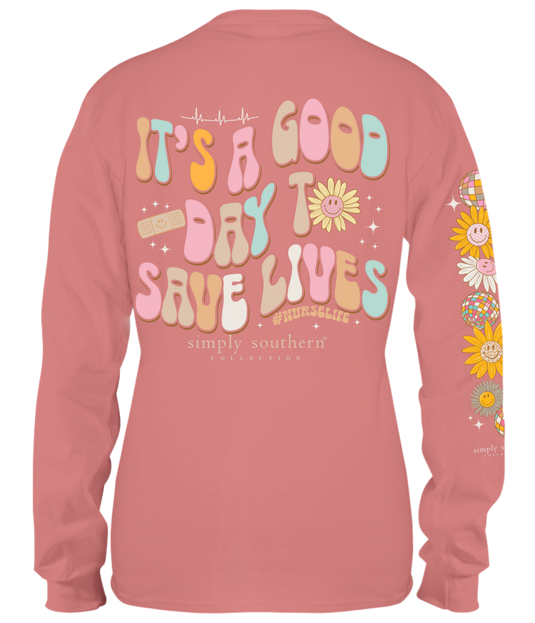 SIMPLY SOUTHERN T-Shirt SS LS Save Lives Nurse Rouge