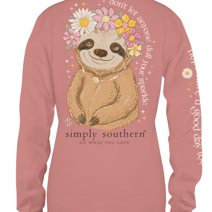 Simply Southern Sparkle Sloth Short Sleeve T-Shirt