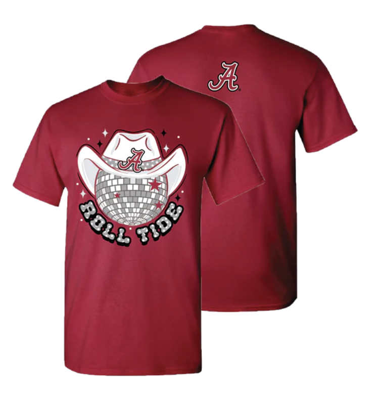 GIRLIE GIRL ORIGINALS T-Shirt Alabama Roll Tide Disco GG Cardinal Red