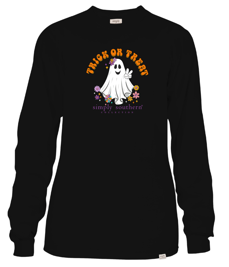 SIMPLY SOUTHERN T-Shirt SS LS Trick Treat Crew Black