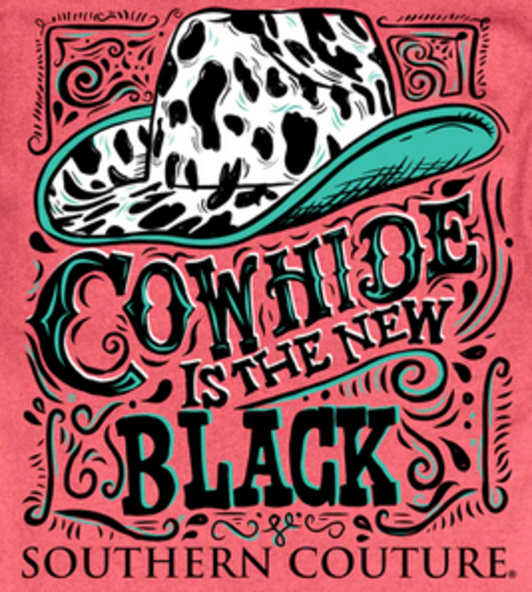 Southern Couture T-Shirt Cowhide is The New Black SS SC