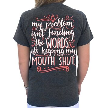 SOUTHERN ATTITUDE T-Shirt Mouth Shut Heather Gray S273