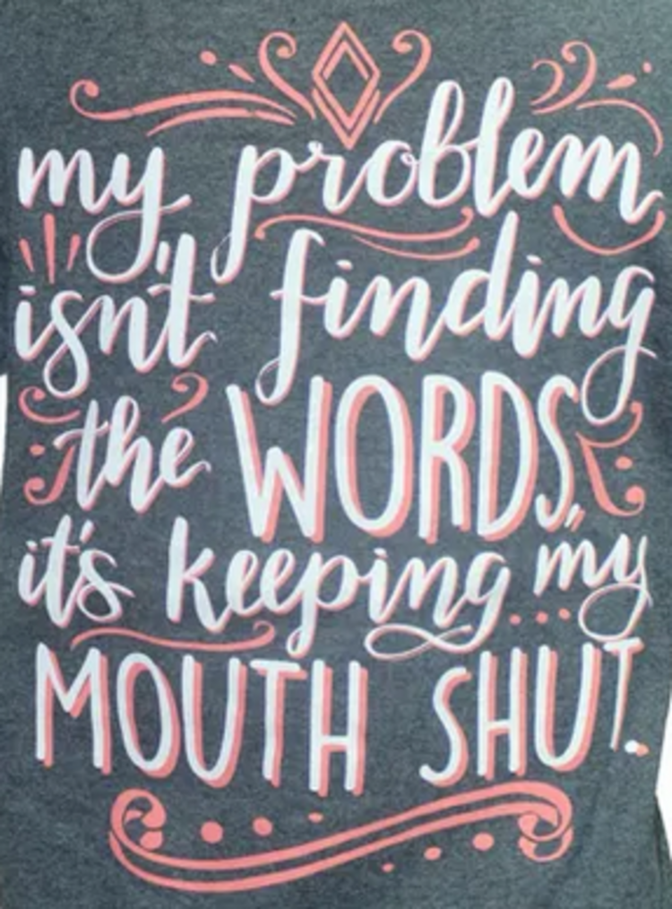 SOUTHERN ATTITUDE T-Shirt Mouth Shut Heather Gray S273