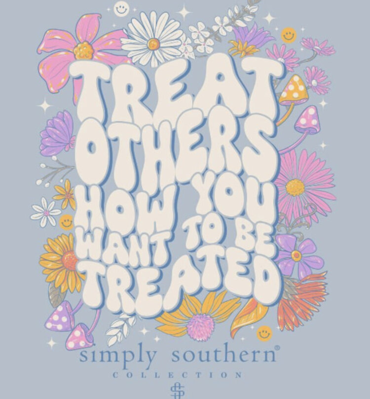 SIMPLY SOUTHERN T-Shirt SS YOUTH LS Treat Others Fog