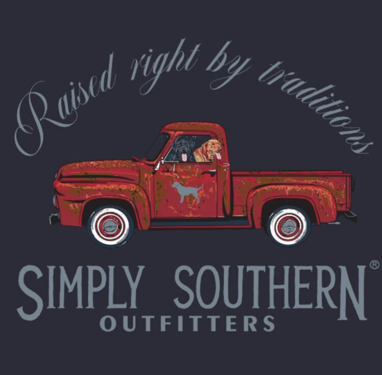 SIMPLY SOUTHERN T-Shirt SS LS Unisex Red Truck Night Sky