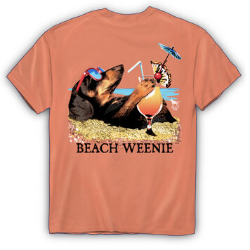 American Fido T-Shirt Beach Wiener 1274 AF