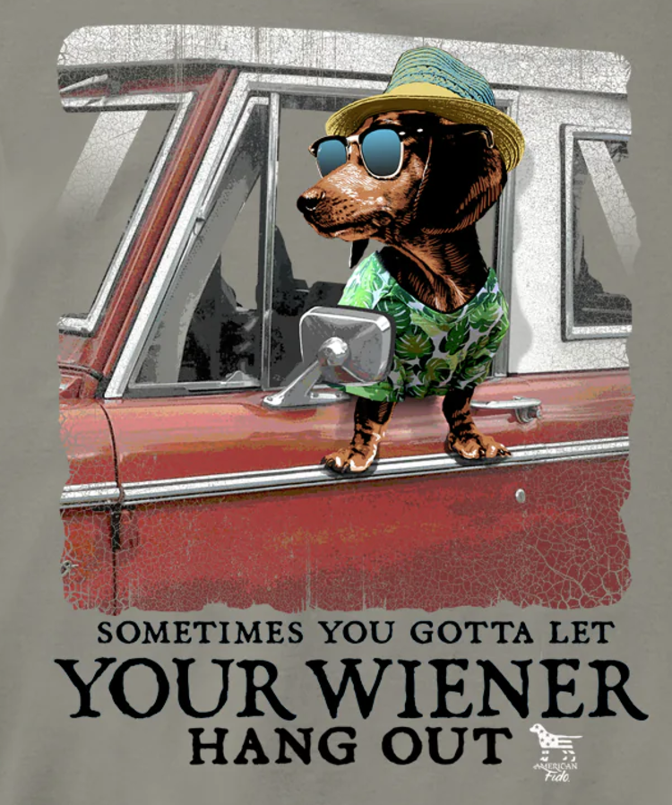American Fido T-Shirt Wiener Hang Out Heather Gray 2815 AF