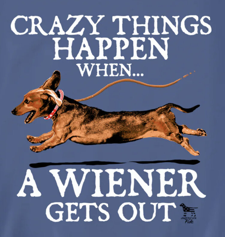 American Fido T-Shirt Crazy Wiener Gets Out 1240 AF