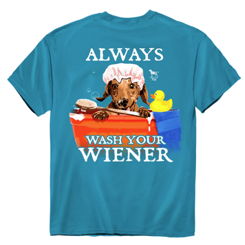 American Fido T-Shirt Wash Your Wiener 1276 AF Blue