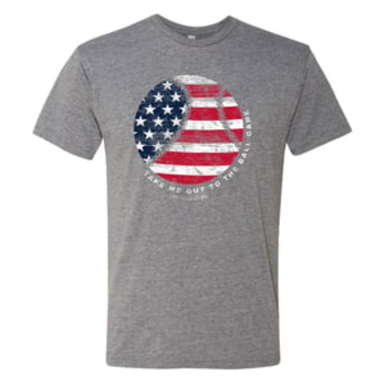 Southernology T-Shirt Patriotic Baseball SO Dark Heather NL Front Print