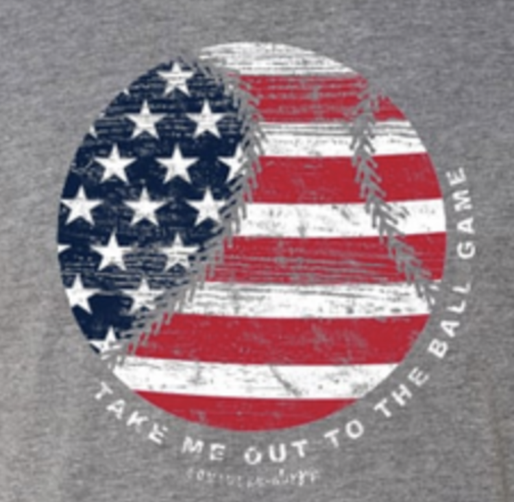 Southernology T-Shirt Patriotic Baseball SO Dark Heather NL Front Print