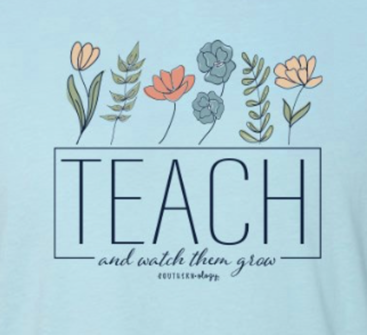 Southernology T-Shirt Teach and Watch SO Ice Blue Front Print