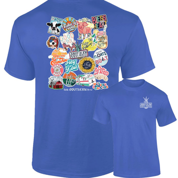 Southernology T-Shirt Talk Southern Decals SO Flo Blue Comfort Colors