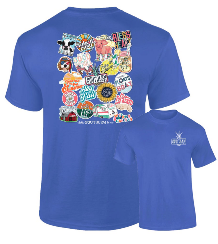 Southernology T-Shirt Talk Southern Decals SO Flo Blue Comfort Colors