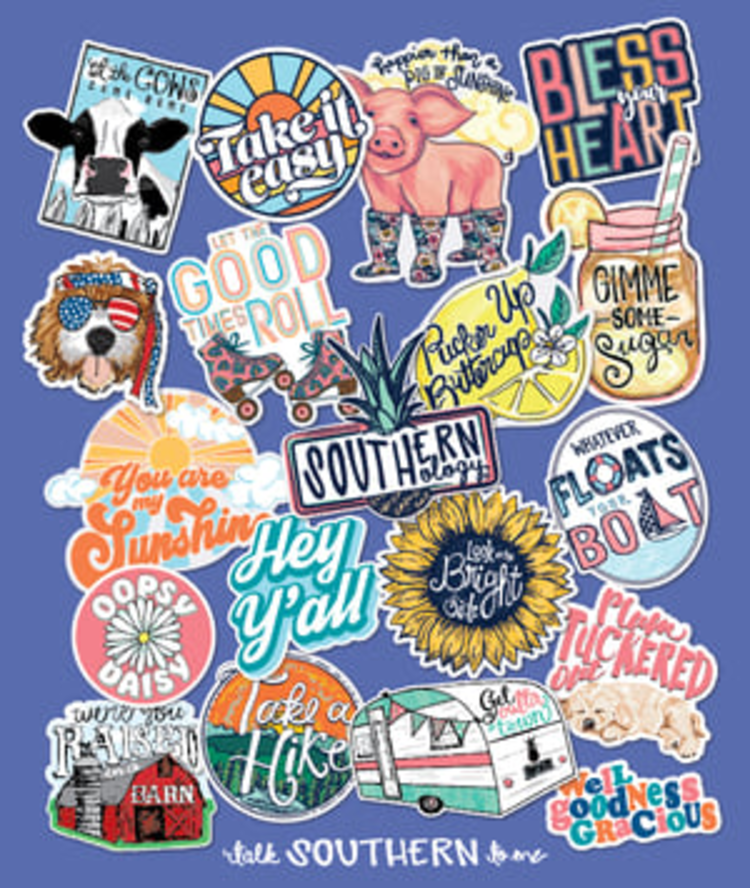 Southernology T-Shirt Talk Southern Decals SO Flo Blue Comfort Colors