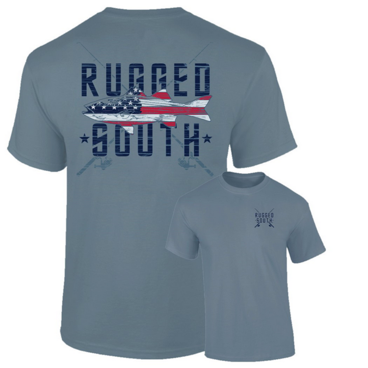 Southernology T-Shirt Patriotic Fish SO Com. Color