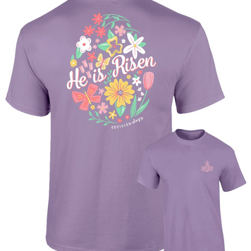 Southernology T-Shirt He is Risen SO Com. Color Violet