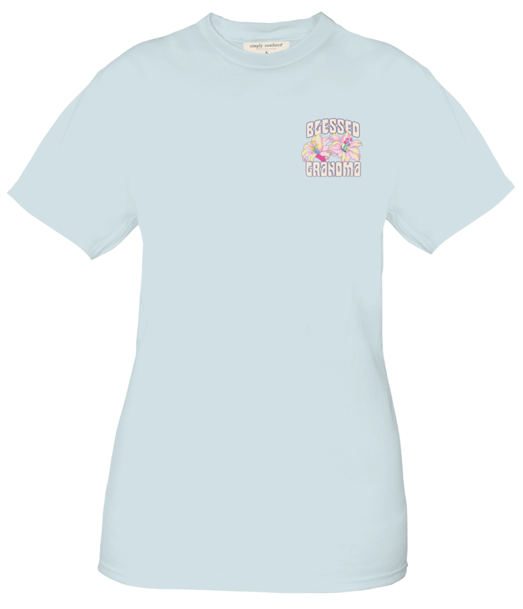 SIMPLY SOUTHERN T-Shirt SS Blessed Grandma Butterfly Spout Blue