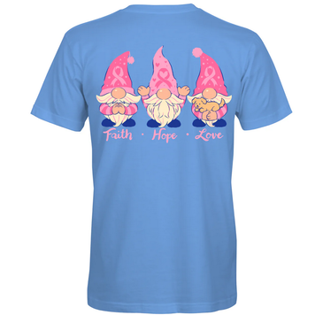 SOUTHERN ATTITUDE T-Shirt Gnome Ribbon Carolina Blue S363