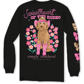 SIMPLY SOUTHERN T-Shirt SS LS Sweetheart Doodle Black