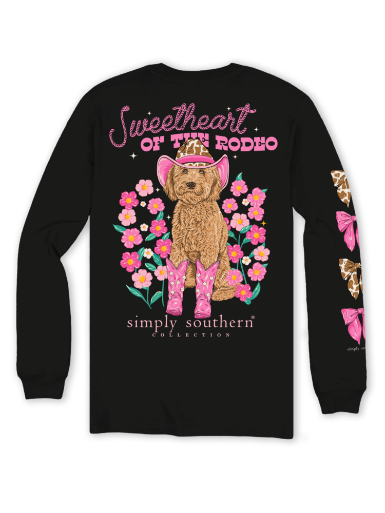 SIMPLY SOUTHERN T-Shirt SS LS Sweetheart Doodle Black