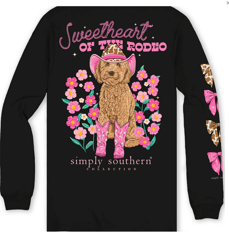 SIMPLY SOUTHERN T-Shirt SS LS Sweetheart Doodle Black